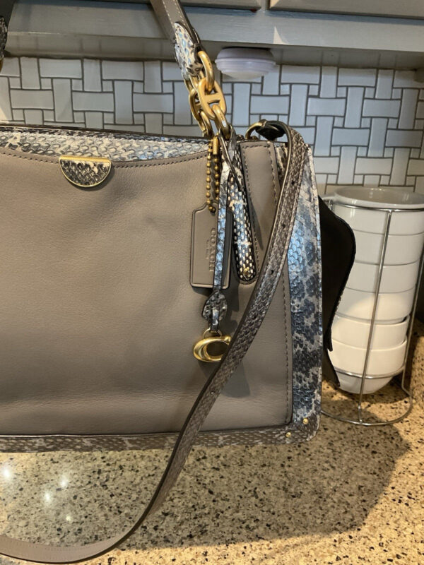 Coach 1941 Dreamer 36 Colorblock Snakeskin Satchel Purse Bag Leather 76459 - Image 3