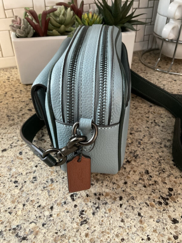 Coach Willow Camera Bag Crossbody Colorblock Leather  C0695 Sage Blue - Image 4