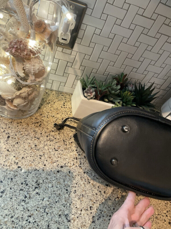 Coach Field Bucket Bag With Quilted  & Badge Calf Leather C6955 Black - Image 7