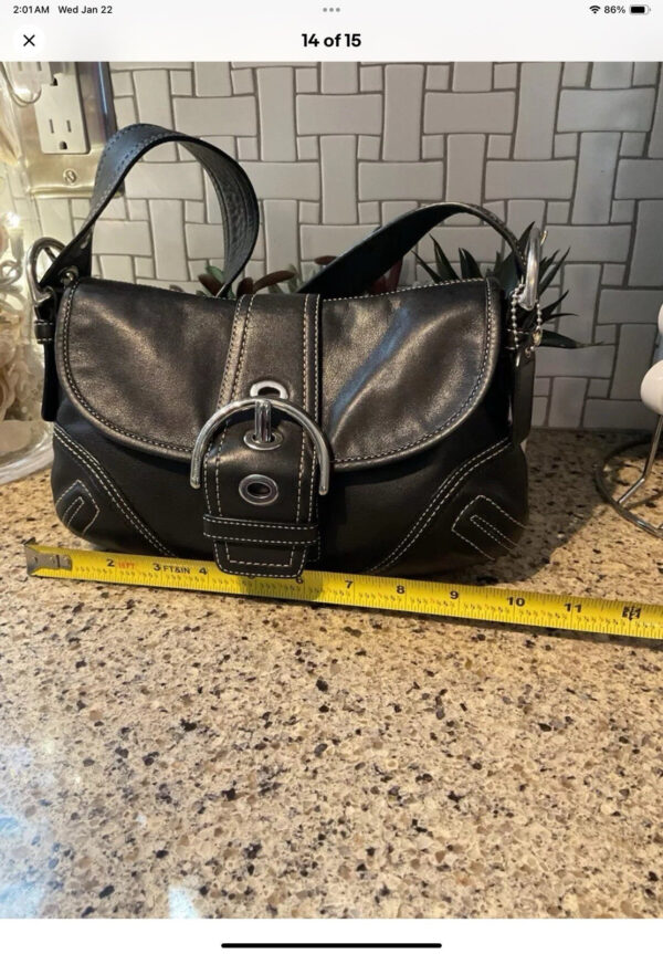 COACH Vintage SOHO Satchel Buckle Flap Cowhide Leather Bag & Wallet 10188 Black - Image 17