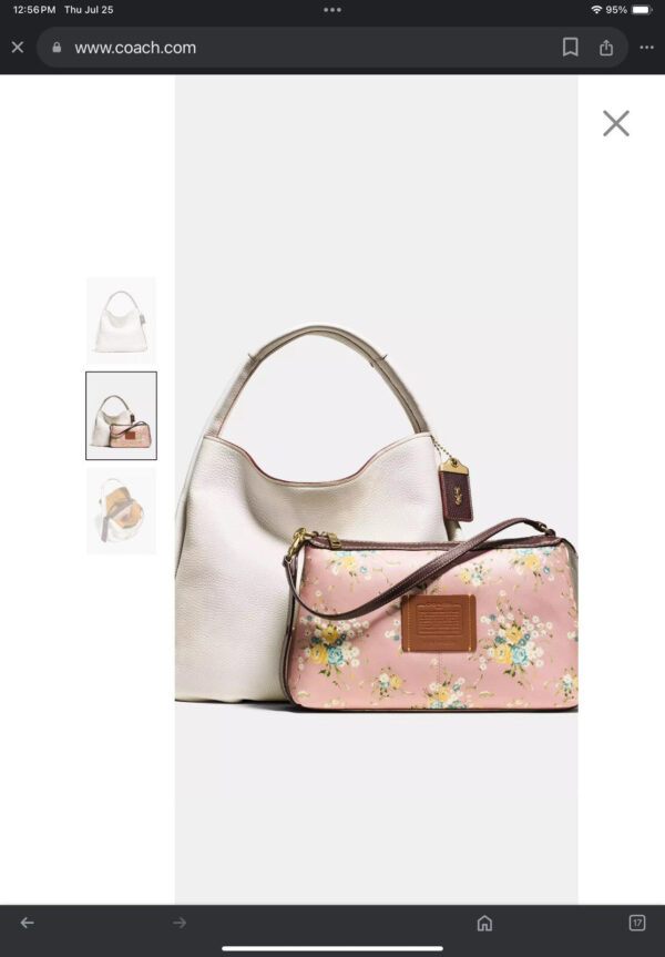COACH 1941 BANDIT HOBO 39 Glovetanned Pebble Leather Handbag Chalk 86760 - Image 16