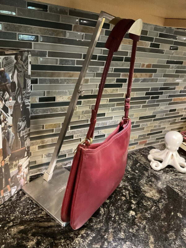 Vintage COACH Girlie Nappa Hobo Lamb Nappa Leather Handbag 8165 Red - Image 5