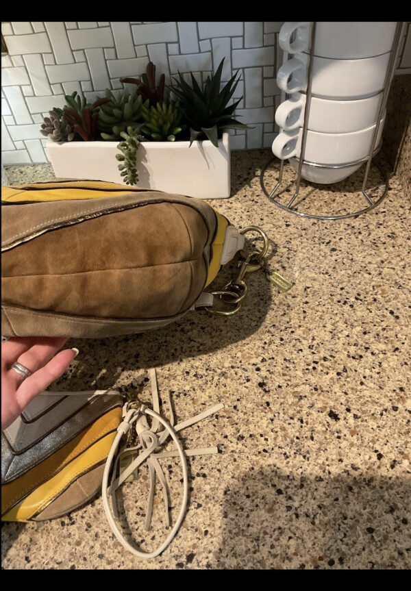 Coach Vintage Soho Limited Edition Suede Leather Chevron Hobo Shoulder Bag 3664 - Image 10