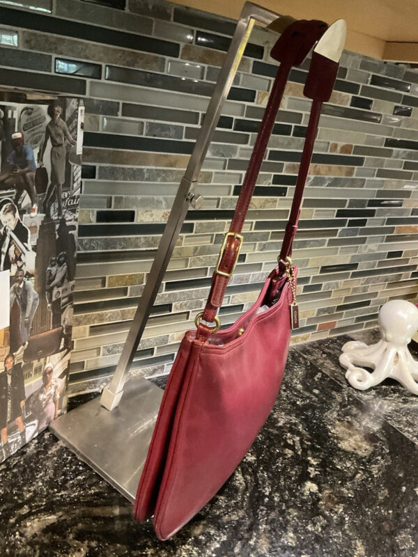 Vintage COACH Girlie Nappa Hobo Lamb Nappa Leather Handbag 8165 Red - Image 4