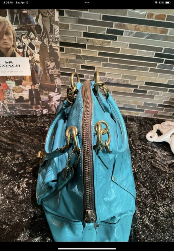 Coach Legacy Turquoise Patent Calf Leather Francine & Wallet 12295 - Image 5