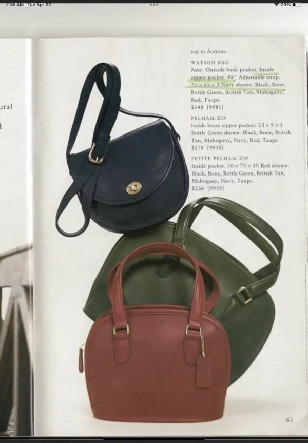 COACH Vintage Watson Bag Leather Crossbody Handbag 9981 Mahogany Brown - Image 10
