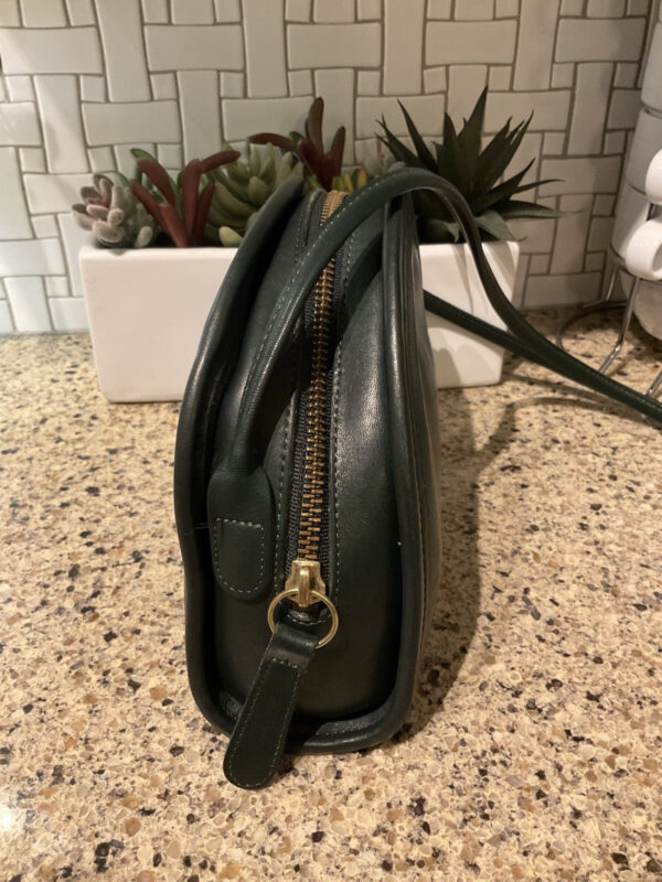 COACH VINTAGE KIMBALL Zip Glovetanned Leather Crossbody  Bag 9911 Forest Green - Image 4