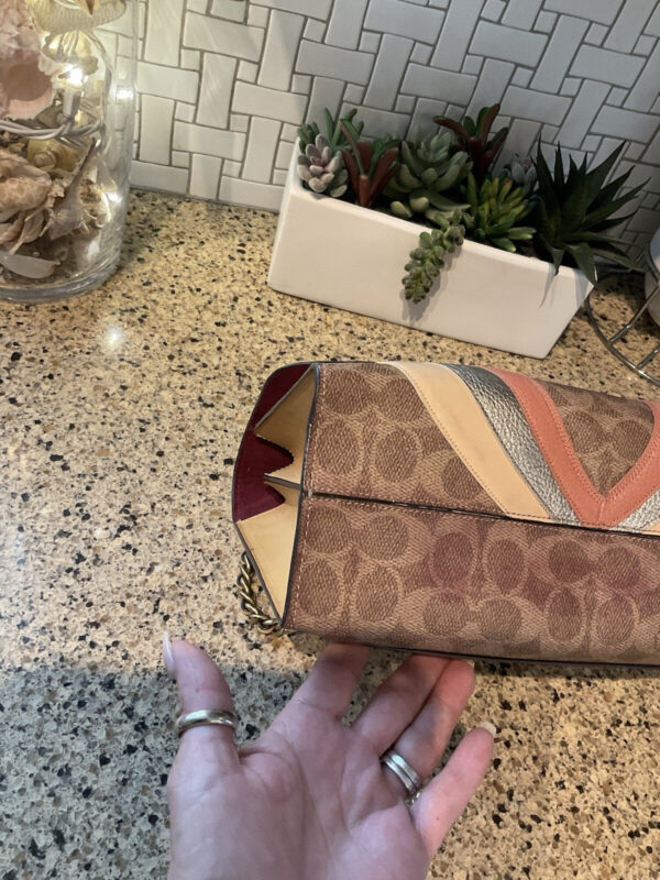 Coach Parker With Tea Rose Signature Canvas Wave Leather Brass69526 - Image 10