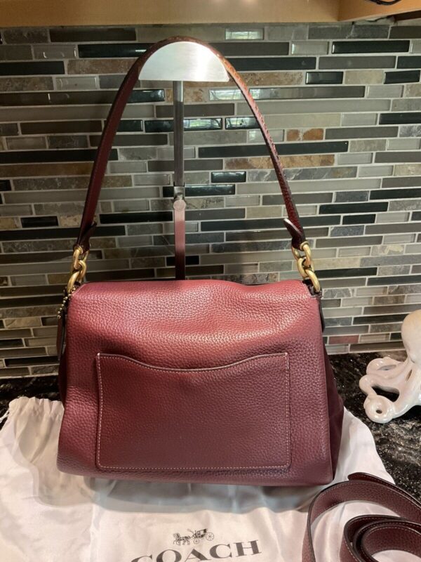 Coach May Leather With Snakeskin Shoulder Bag Style 4612  Wine - Image 2