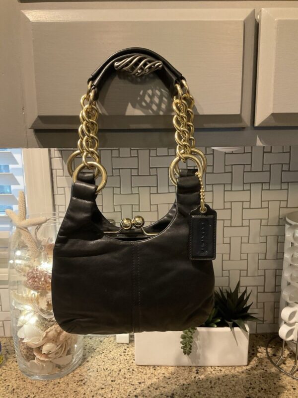 COACH Vintage Madison Kisslock Cowhide Leather Black Ltd Ed Archive 11660