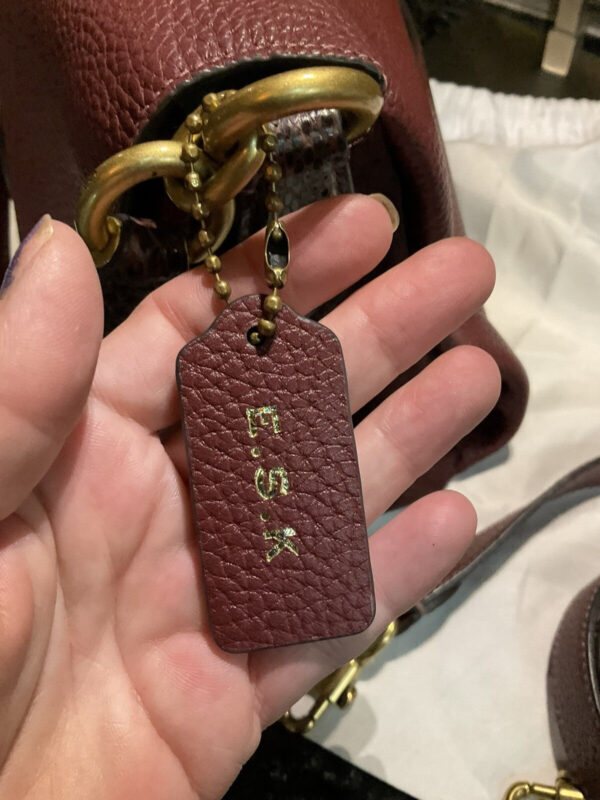 Coach May Leather With Snakeskin Shoulder Bag Style 4612  Wine - Image 12