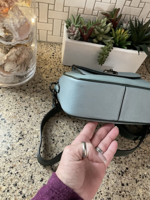 Coach Willow Camera Bag Crossbody Colorblock Leather  C0695 Sage Blue - Image 7