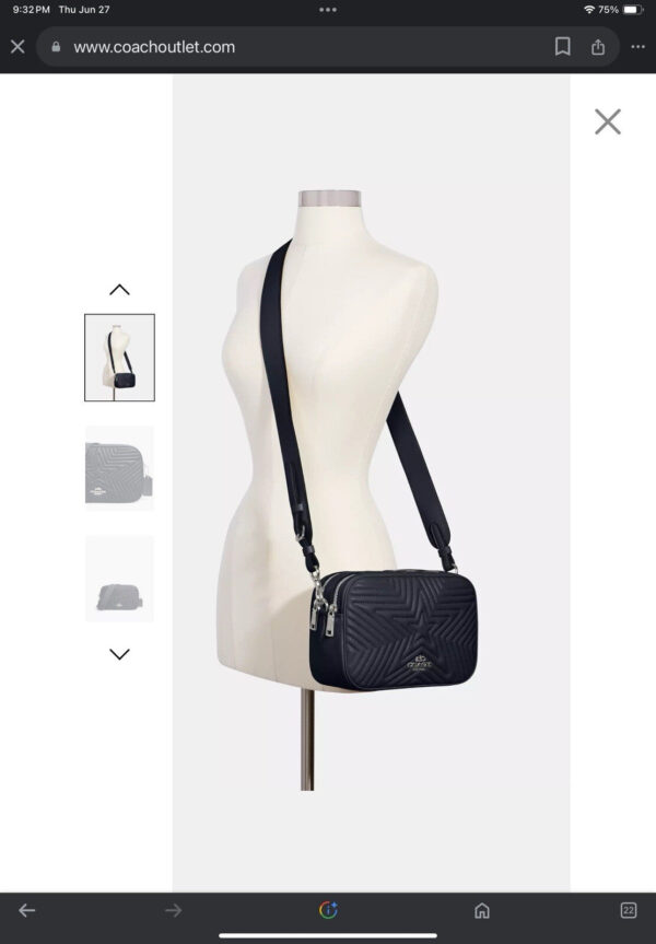 Coach Jes Bag With Star Quilting Napa Leather 1904 Navy Blue - Image 13