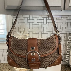 COACH Vintage SOHO Signature Buckle Flap Leather Bag 10925 Brown