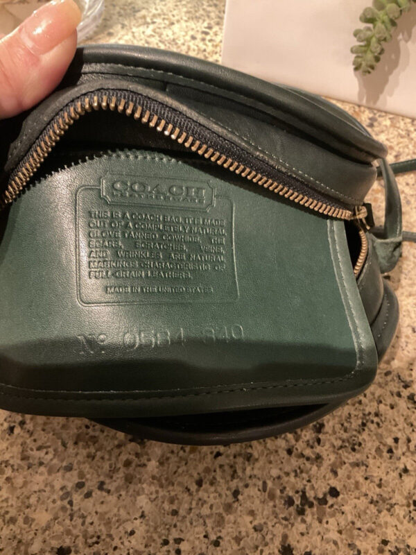 COACH VINTAGE KIMBALL Zip Glovetanned Leather Crossbody  Bag 9911 Forest Green - Image 11