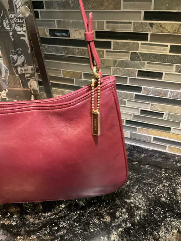 Vintage COACH Girlie Nappa Hobo Lamb Nappa Leather Handbag 8165 Red - Image 3