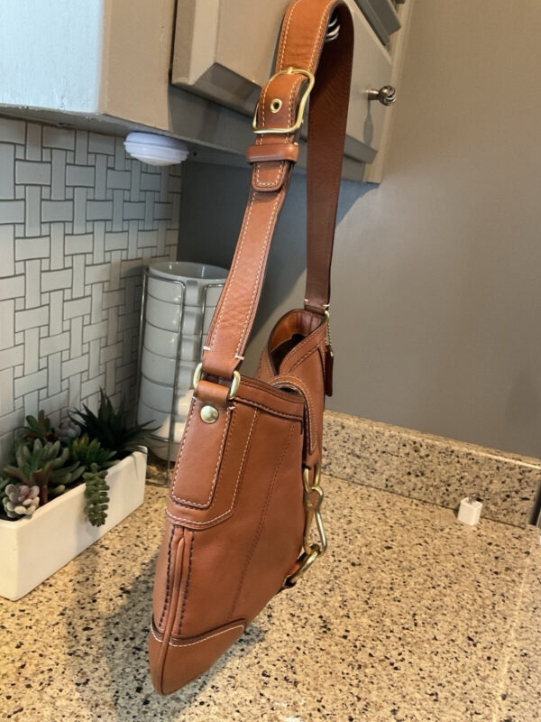 Coach Vintage Hamptons Leather Shoulder Hobo Bag 11043 Gossip Girl Cognac - Image 5