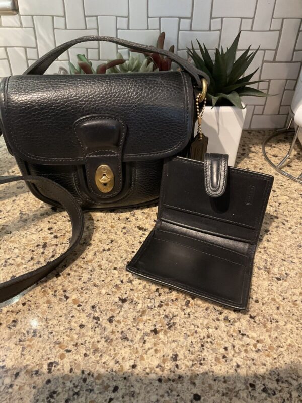 Vintage Coach Sheridan Durham Mini & Card Case Black Leather 4211 4304 - Image 2