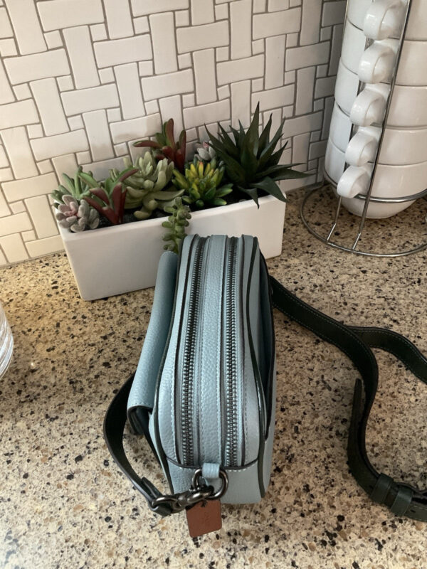 Coach Willow Camera Bag Crossbody Colorblock Leather  C0695 Sage Blue - Image 5